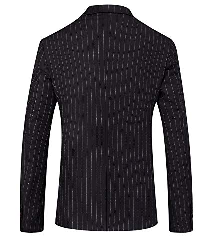 Mens Slim Fit Casual Blazer Two Button Striped Suit Jacket2