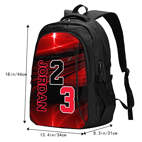 Basketball Jordan Fans 16In Laptop Backpack Work Travel College Anti Theft Durable Travel Daypack With Usb Charging Port Best Gift For Men Women #TOP4