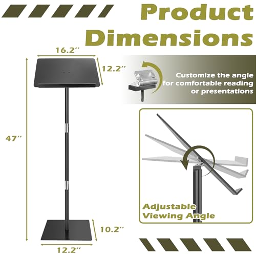 image for koretech Podium Stand, Lecterns & Podiums, Acrylic Adjustable Angles w