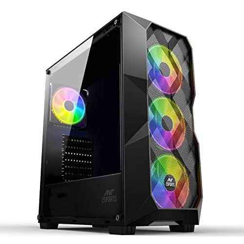 Image of Ant Esports ICE- 300 Mesh V2 Mid-Tower Computer Case /Gaming Cabinet - Black | Support ATX, Micro-ATX