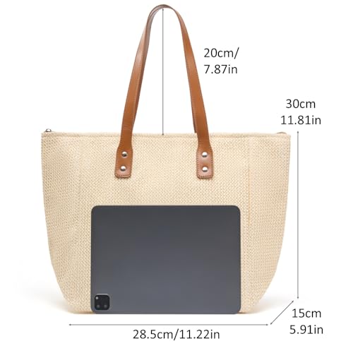 Bolso Tote para mujer con cierre y correa tejida miniatura 3