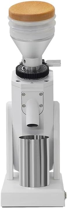 Turin SK40 Single Dose Grinder | 40mm Stainless Steel Conical Burrs, Stepless Adjustment, Tilted Base, Low Retention – Black or White (White)
