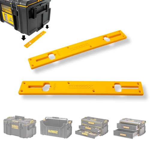 RUGGEDX Anti-Skid Base Plates compatible with Dewalt ToughSystem 1.0 & 2.0 Tool Boxes - Yellow Pair