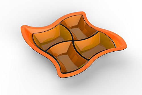 Robex Design Vassoio (per ciotole Puzzle) Verde/Arancio 41,5x36 cm