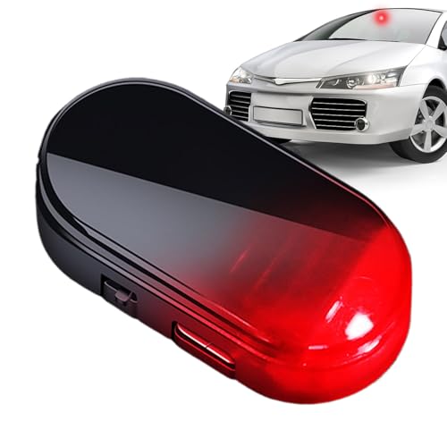 Weqizuerqi Luz Led Antirrobo Coche Luz Solar LED De Alarma Coche ABS De Seguridad Intermitente Antirrobo Instalación Adhesiva De Doble Cara De Alarma Para Automóvil Para Varios Vehículos