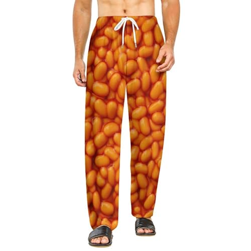 Baked Beans Men's And Women's Comfortable Casual Pajama Pants with Drawstring