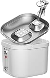 Molly&Cody Spring Trinkbrunnen für Katzen & Hunde (2L Wasserkapazität, automatischer Wasserspender, Ultra leise Wasserpumpe, sichtbare Wasserstandanzeige, 3-faches Filtersystem, kompakt, Edelstahl)