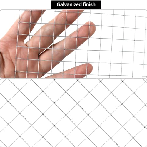 QWORK® Verzinktes Drahtgitter, 1 x 20 m Maschendrahtgeflecht, 12.7 mm Löcher Drahtgitter Feinmaschig, Maschendrahtzaun, für Hühnerställe, Kaninchengehege