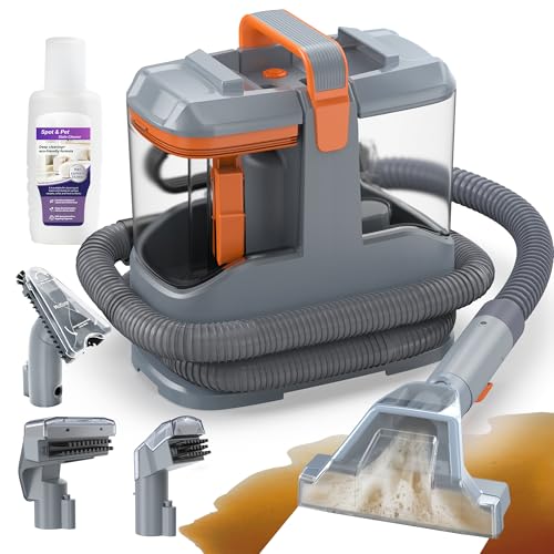 x-cotec lavatappeti 450w 13kpa, lava tappezzeria e aspira per divano, tappeti e auto, con 3 spazzole e sistema a doppio serbatoio autopulente, portatile leggero 2,6kg