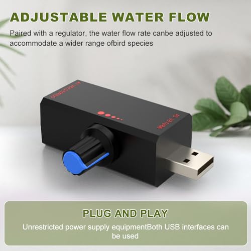 image for HZDZ LCPAW Bird Bath Tub with USB Pump, Automatic Bird Shower with Adj