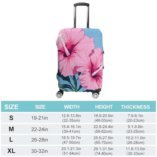 Carry on Luggage Cover Two Hibiscus Flowers Suitcase Covers for Luggages Tsa Approved Travel Luggage Sleeve Protector Elastic Suitcase Protector Anti-Scratch Washable Fits 19-30 Inch Case -M2