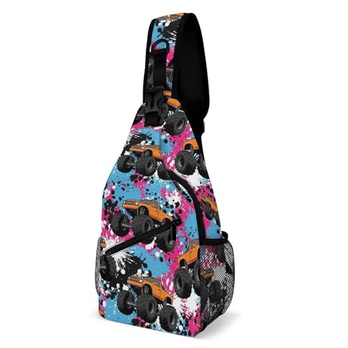 Sac bandoulière Monstera Splash Ink style camion pour sport