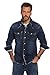 Produktbild JP 1880 Herren Jeanshemd, FLEXNAMIC, Langarm, Kentkragen, Modern Basic Fit, Western Look Hemden, Blue Denim, XXXL