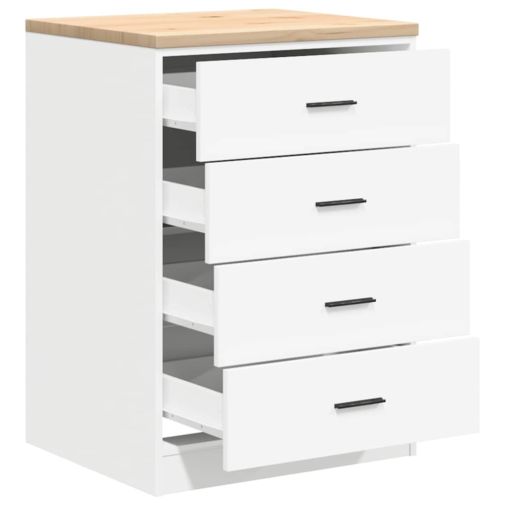 Armoire de Rangement de Garage Blanc 60x51x85 cm Bois de pin,Entreprise & Industrie,Stockage Industriel,Armoires industrielles,29.4 kg-860598