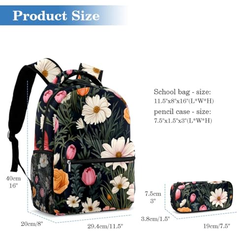 Sac à dos avec trousse à crayons élégant ensemble multicolore de 2 pièces
