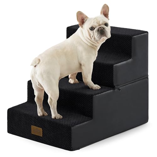 Image of COZY KISS Dog Stairs for Small Dogs, 4 Step Pet Stairs for Beds & Couches