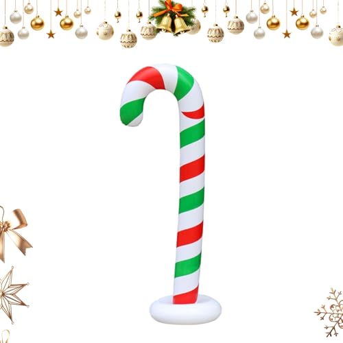 Genérico Ornamento de soplado Grande: decoración de Palanca de Dulces de Bola de Vacaciones Inflable de 57 Pulgadas, Accesorio de Fiesta Duradero, Gigante, Acento al Aire Libre Ligero | Ornament