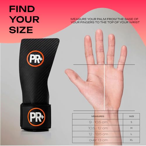 Set of PR+ Gymnastics Hand Grips + 18" Lifting Wrist Wraps for Pull Ups, Weightlifting, WODs & Cross Training – No Hole, Chalk-Free Gloves, Triple Layer Hand Protection & Wrist Support - Great Gift - Image 4