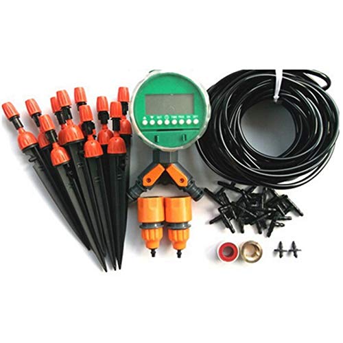 Bureze 30m 4/7mm Micro Drip Irrigation System Automatic Timing Irrigation System Irrigation Timer Suits Drip Irrigation System