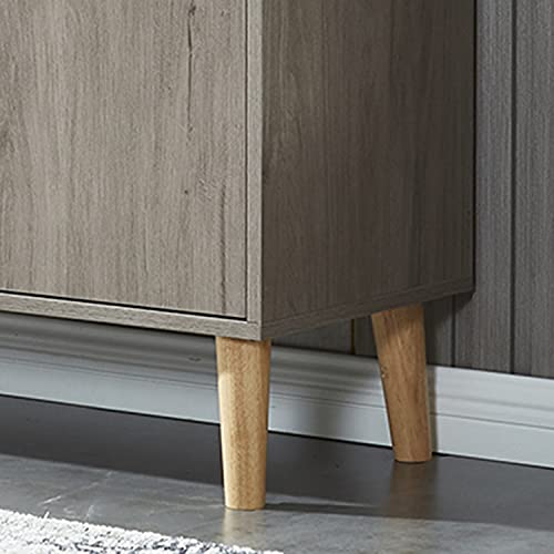 Mixcept Modern Bookcase With 2 Doors, Wooden Bookshelf Library With 6 Storage Cabinet For Home Office, Coffee (Gray Oak) #TOP4