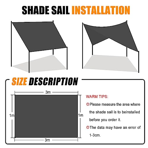 Voile d'ombrage rectangulaire gris pour des repas frais en terrasse d'été