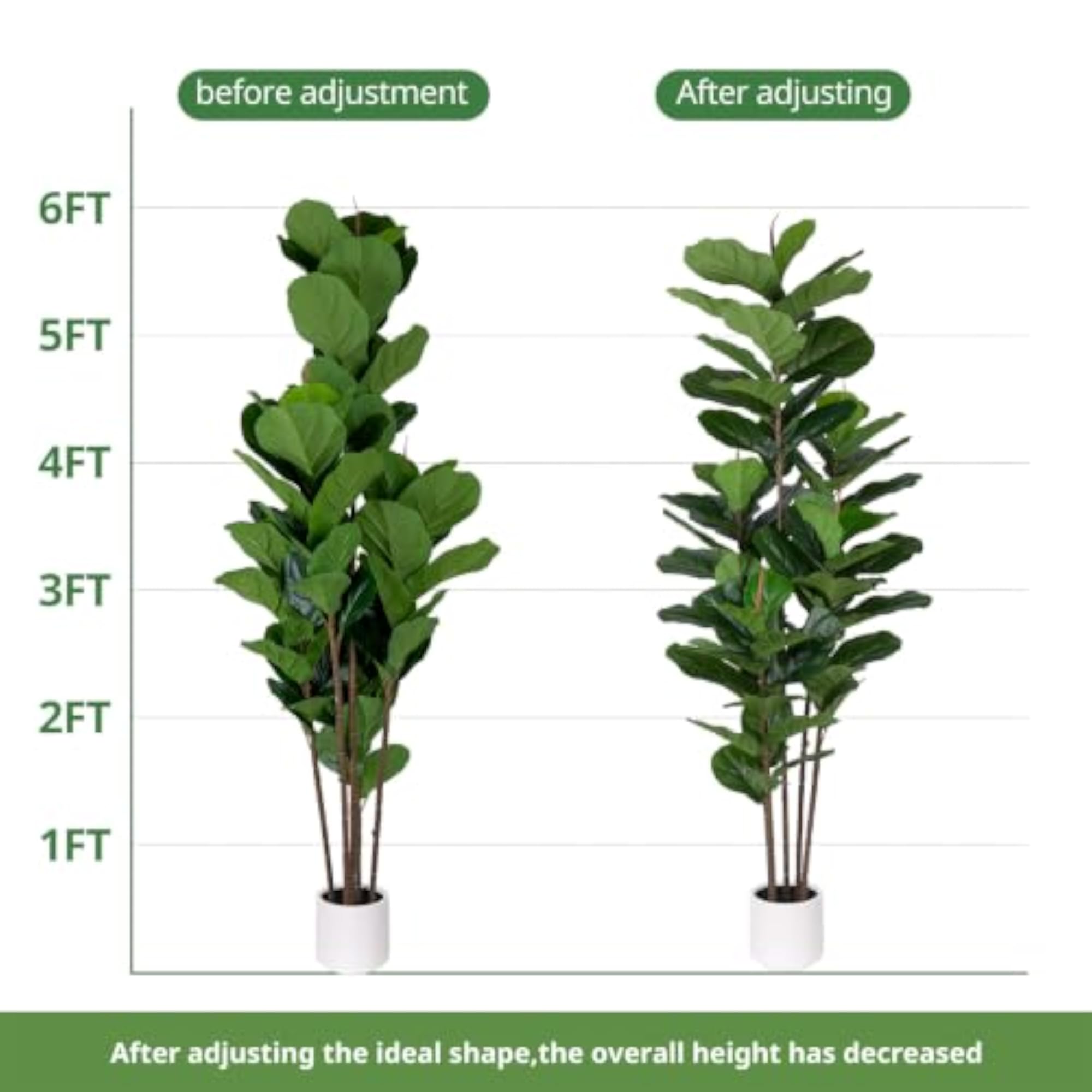 Artificial Fiddle Leaf Fig Tree, 6 FT