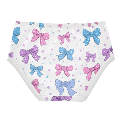 Wusikd Pink Blue Bows Star Girls' Underwear Cotton Girls Briefs Soft Toddler Underwear 2T2