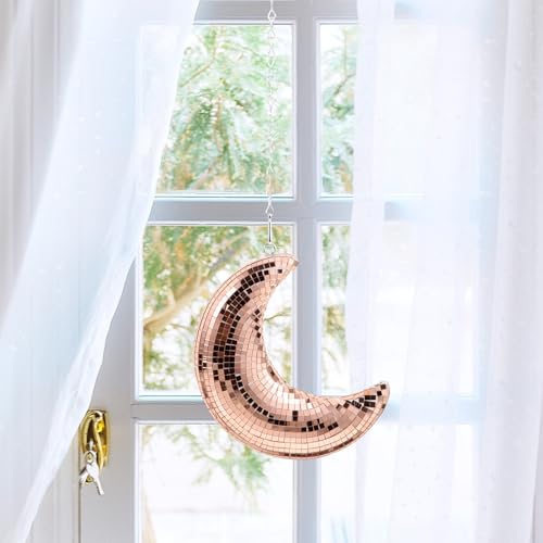 Boule disco lune dorée de qualité supérieure avec facettes miroirs brillantes - 7