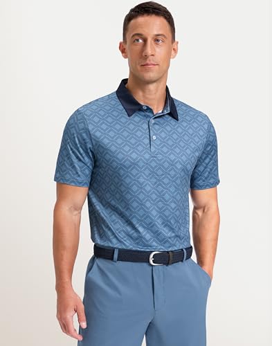 Image of Men's Golf Polo Shirts Dry Fit Performance Moisture Wicking Casual Print Golf Shirts for Men Breathable