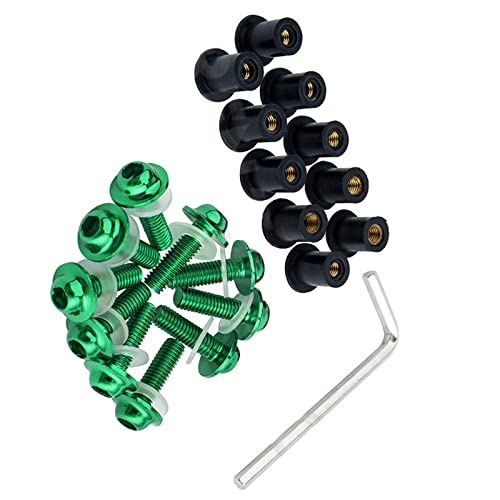 �I�[�g�o�C�p�t�@�X�i�[ �ɓK�����郄�}�n FZ1/FZS1000 2001-2005 2004 2003 2002 10 �� M5x16mm �I�[�g�o�C�t�����g�K���X�t�����g�K���X CNC �{���g�˂��i�b�g�t�@�X�i�[(Green)