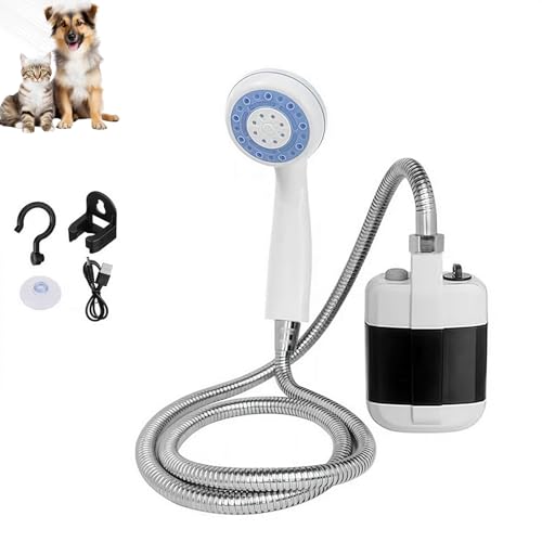 Bomba de ducha portátil para camping - Cabezal de ducha recargable por USB para exteriores, ideal para camping, senderismo, viaje, lavado de autos y limpieza de mascotas