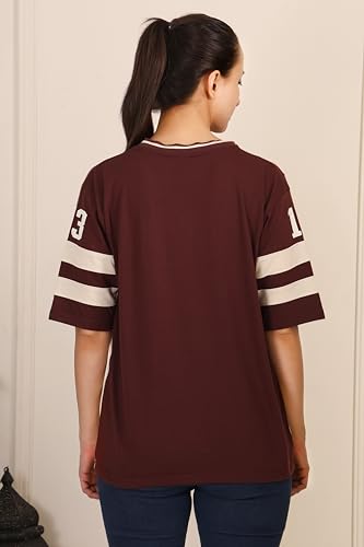 Image of BLACKSTEP Women Oversized Cotton Jersey Tshirt | Loose Fit Streetwear Casual Top | Drop Shoulder Longline T Shirt for Girls College Wear Travel Gym Daily Outfit