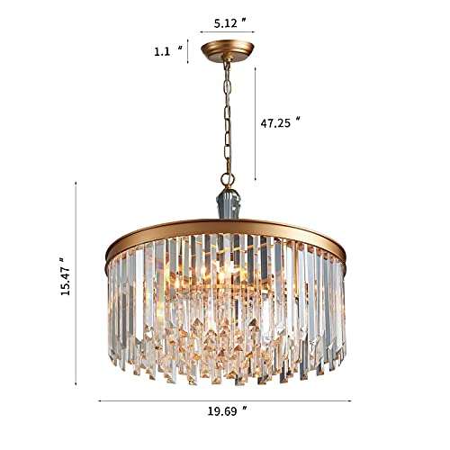 Meixisue Gold Modern Round Crystal Chandelier Luxuly 6 Light Contemporary Chandeliers For Kitchen Living Room Dining Room Entryway Ul Listed #TOP4