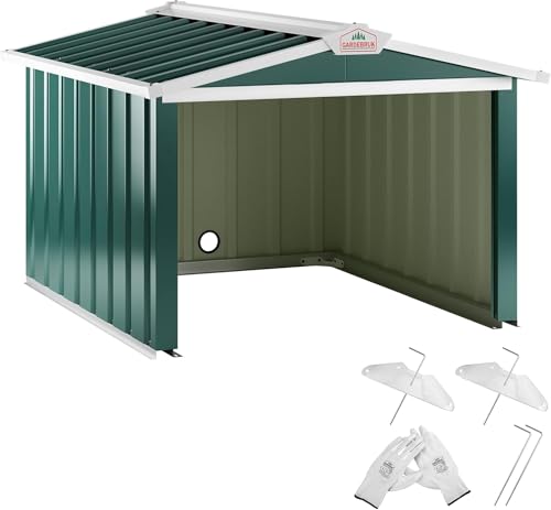 GARDEBRUK Robot Lawnmower Garage with Apex Roof 86x100x63cm Green