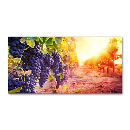 Dosseret en verre de sécurité trempé Tulup 120x60 cm décor bleu vignes haut de gamme