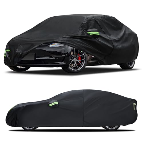 Image of Car Cover Custom Fit for Tesla Model 3 2017-2026, 6 Layers Truck Cover Waterproof All Weather for Automobiles,Outdoor Full Exterior Cover,Rain, Sun, Wind Protection,Black
