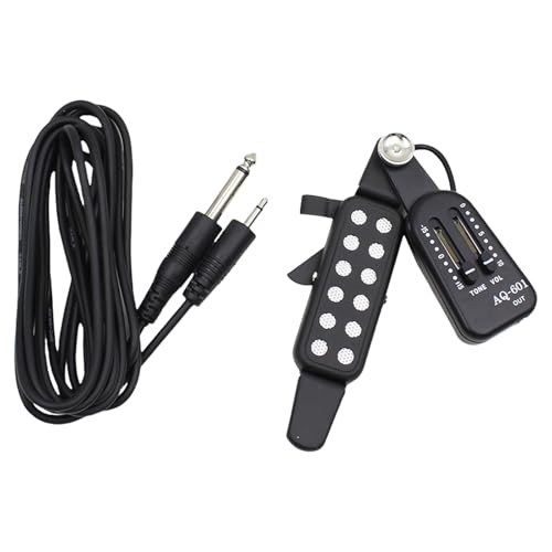 Amplificador transductor de guitarra acústica de 12 agujeros con volúmenes, afinador de tono, pastilla de sonido para guitarra