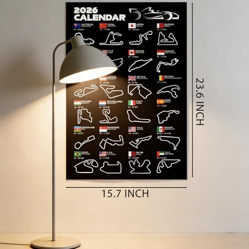 F1 Poster Track Wall Art Picture for Boys Room Office Decor Formula 1 Merchandise Racing Gift （23.6X15.7 inches）