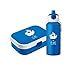 Produktbild 4you Design Set Brotdose & Trinkflasche Schiff Silhouette mit Namen Mepal Campus + Bento Box & Gabel Schulkind Snack 6 Farben (Blau)