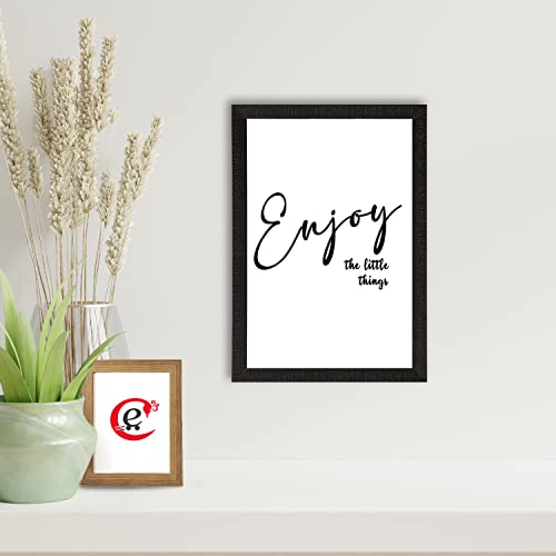 eCraftIndia “Enjoy The Little Thing “ Motivational Quote Satin Matt Texture Uv Art Painting