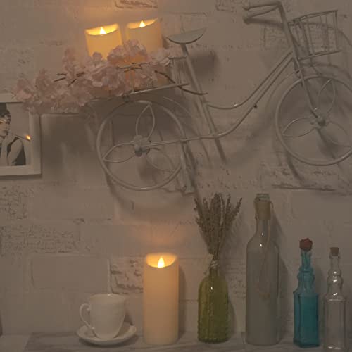 Image of CANDLE CHOICE Waterproof Outdoor Battery Operated Flameless Candles with Timer Flickering Plastic Resin Electric LED Pillar Lights for Lantern Patio Garden Wedding Party Decorations 3x7 Inches 3 Pack