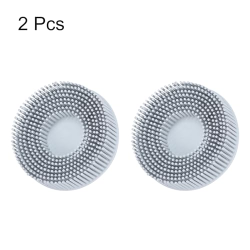 Image of HARFINGTON 2pcs Bristle Disc 3 inch 120 Grit Abrasive Brush Deburring Electric Disc Brush with Quick Change Lock Abrasive Coating Removal Disc for Metal, White