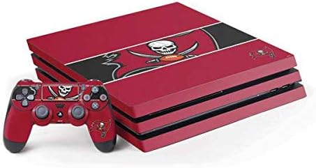 Skinit Decal Gaming Skin Compatible with PS4 Pro Console and Controller Bundle - Officially Licensed NFL Tampa Bay Buccaneers Zone Block Design
