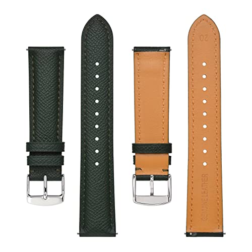 BISONSTRAP Watch Straps with Quick Release, Texture Leather Watchbands for Men Women, 18mm 20mm 22mm