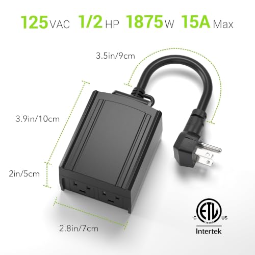 Image of BN-LINK Outdoor 24-Hour Mechanical Timer Outlet, 2 Grounded Outlets, 4 Pack