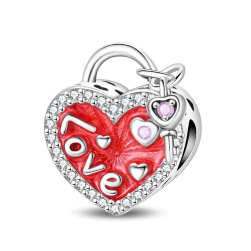 Abalorio de plata de ley 925 chapado en oro rosa con texto en inglés 'Love Forever Mother Daughter Son' para pulseras Pandora, dijes de cumpleaños para ella, 4.5mm, Oro rosa Cristal, Cristal