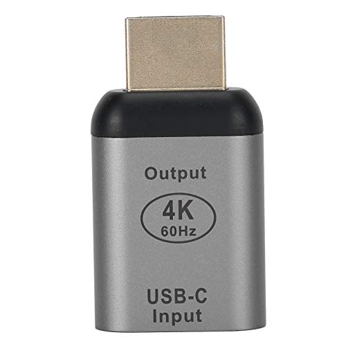 fasient1 Adaptador HDMI USB C portátil (Compatible con 4K a 60 HZ), Conector de Adaptador Hembra a HDMI Macho Tipo C de Carcasa de aleación de Aluminio, para para Android/OS X