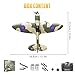 HAWK'S WORK 3 Channel RC Plane Spitfire Fighter, Remote Control Warbird Ready to Fly, 2.4GHz 6-axis Gyro Stabilizer, Easy to Fly for Kids & Beginners