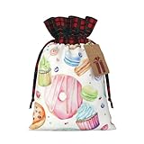 EniLsa Bolsa de regalo con cordón para cupcakes, donas, magdalenas, magdalenas, azúcar, decoraciones de regalos para suministros de fiesta de Navidad, 8.3 x 11.8 pulgadas