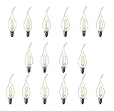 LUXON Flame tip LED filament candelabra light bulb Warm White 2W 2700k Use in Chandeliers,Wall Sconces,and Pendant Lighting (16 pack)